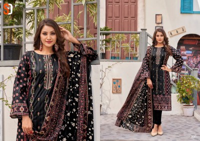 Bin saeed vol 8 by Shardhha designer pure cotton embroidered unstitched suit catalogue at low rate salwar kameez catalogs