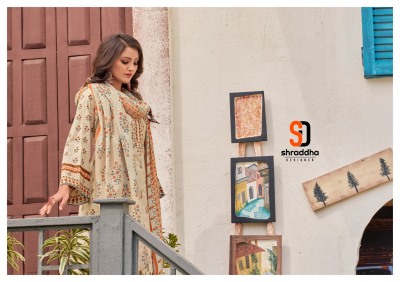 Bin saeed vol 8 by Shardhha designer pure cotton embroidered unstitched suit catalogue at low rate salwar kameez catalogs