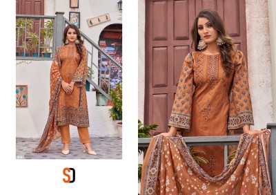 Bin saeed vol 8 by Shardhha designer pure cotton embroidered unstitched suit catalogue at low rate salwar kameez catalogs