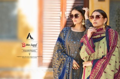 Binsaeed vol 2 present Adan libaas pure cotton digital print with embroidered dress material  catalogue salwar kameez catalogs