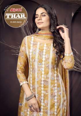 Bipson printThar 2614 pure cotton printed embroidered dress material catalogue dress material catalogs