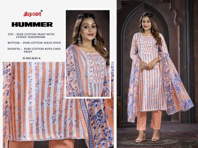 Bipson prints by Hummer 2633 pure cotton ethnic hand work salwar suit catalogue at affordable rate salwar kameez catalogs