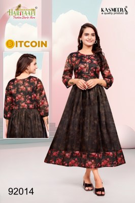 Bitcoin vol 3 by Hariyaali tissu silk with digital printed kurti catalogue at affordable rate kurtis catalogs