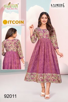 Bitcoin vol 3 by Hariyaali tissu silk with digital printed kurti catalogue at affordable rate kurtis catalogs