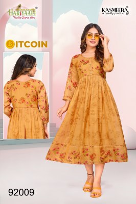 Bitcoin vol 3 by Hariyaali tissu silk with digital printed kurti catalogue at affordable rate kurtis catalogs