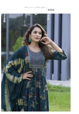 Black Beauty vol 3 by Mystic 9 Premium quality Printed fancy flared kurti pant and dupatta collection at low rate readymade suit catalogs