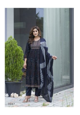 Black Beauty vol 3 by Mystic 9 Premium quality Printed fancy flared kurti pant and dupatta collection at low rate readymade suit catalogs