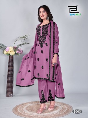 Black Bunny vol 3 by blue Hills reyon with work kurti pant and dupatta catalogue at affordable rate readymade suit catalogs