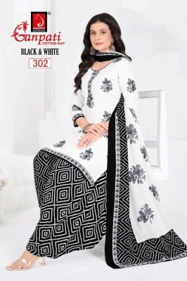 Black and White vol 3 Ganpati Heavy Cotton printed Dress material at affordable  price dress material catalogs
