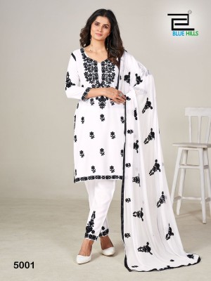 Black and white vol 5 by Blue hills new fancy thread work readymade suit catalogue readymade suit catalogs