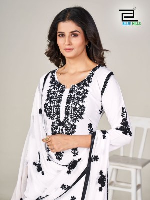 Black and white vol 5 by Blue hills new fancy thread work readymade suit catalogue readymade suit catalogs