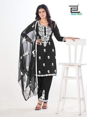 Black and white vol 5 by Blue hills new fancy thread work readymade suit catalogue readymade suit catalogs