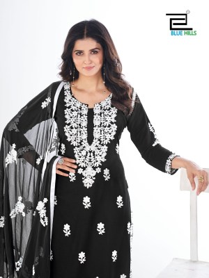 Black and white vol 5 by Blue hills new fancy thread work readymade suit catalogue readymade suit catalogs