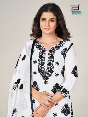 Black and white vol 7 by blue hills new designer thread work kurti pant and dupatta catalogue readymade suit catalogs