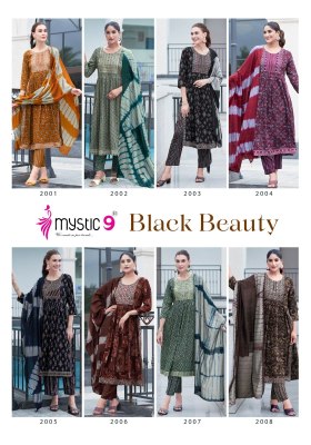 Black beauty vol 2 by Mystic 9 Fancy  foil printed kurti pant and dupatta catalogue at affordable rate readymade suit catalogs