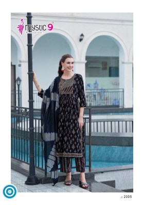 Black beauty vol 2 by Mystic 9 Fancy  foil printed kurti pant and dupatta catalogue at affordable rate readymade suit catalogs