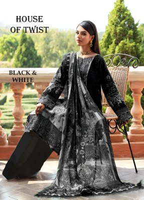 Blacke and white by House of twist cotton digital printed unstitched suit catalogue at low rate salwar kameez catalogs