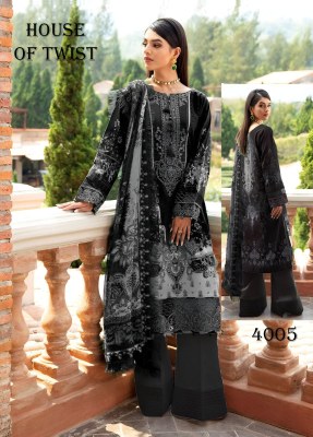 Blacke and white by House of twist cotton digital printed unstitched suit catalogue at low rate salwar kameez catalogs