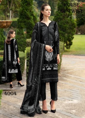 Blacke and white by House of twist cotton digital printed unstitched suit catalogue at low rate salwar kameez catalogs