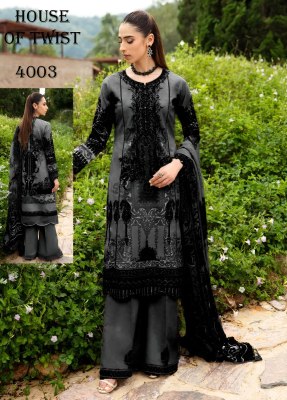 Blacke and white by House of twist cotton digital printed unstitched suit catalogue at low rate salwar kameez catalogs