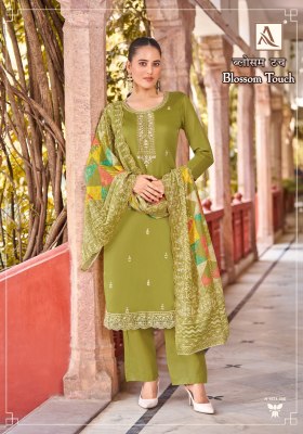 Blossom Touch by Alok suit pure zam cotton embroidered unstitched suit collection at affordable rate salwar kameez catalogs