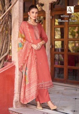 Blossom Touch by Alok suit pure zam cotton embroidered unstitched suit collection at affordable rate salwar kameez catalogs