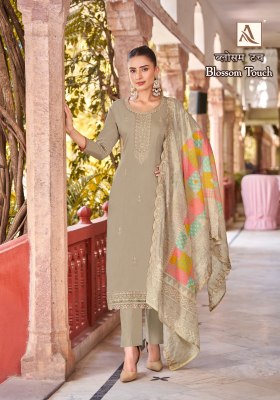 Blossom Touch by Alok suit pure zam cotton embroidered unstitched suit collection at affordable rate salwar kameez catalogs