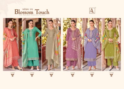 Blossom Touch by Alok suit pure zam cotton embroidered unstitched suit collection at affordable rate salwar kameez catalogs