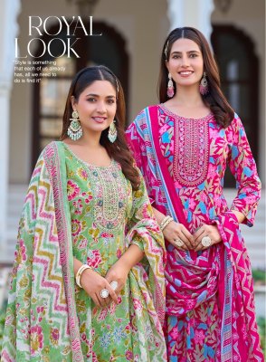 Blossom vol 6 by Radhika Lifestyle Cotton embroidered flair Anarkali suit collection with affordable rate readymade suit catalogs