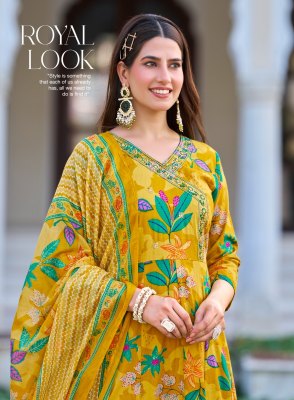 Blossom vol 6 by Radhika Lifestyle Cotton embroidered flair Anarkali suit collection with affordable rate readymade suit catalogs