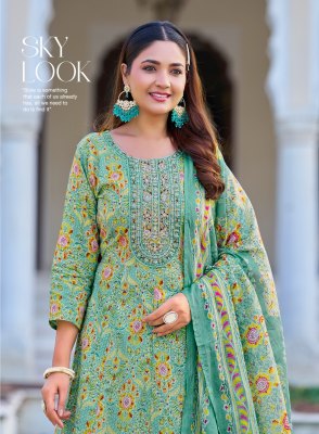 Blossom vol 6 by Radhika Lifestyle Cotton embroidered flair Anarkali suit collection with affordable rate readymade suit catalogs