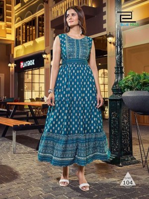 Blue Hills Bisleri Long Gown Stylish Wholesale Kurti dealers kurtis catalogs