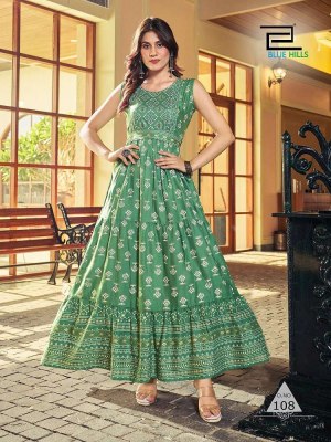 Blue Hills Bisleri Long Gown Stylish Wholesale Kurti dealers kurtis catalogs