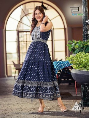 Blue Hills Bisleri Long Gown Stylish Wholesale Kurti dealers kurtis catalogs