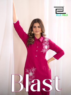Blue Hills Blast Heavy Rayon Kurti with Plazo Bulk Ethnic Wear Catalog Wholesale wholesale catalogs