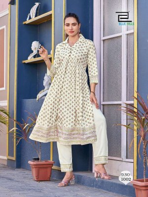 Blue Hills Cassata 2pce Alia Cut Kurti with Pant set Kurti catalogue wholesaler supplier  kurtis catalogs