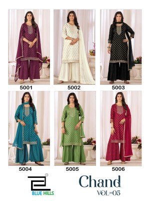 Blue Hills Chand Vol 5 Rayon Printed Kurti With Sharrara And Dupatta Collection  readymade suit catalogs