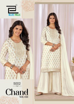Blue Hills Chand Vol 5 Rayon Printed Kurti With Sharrara And Dupatta Collection  readymade suit catalogs