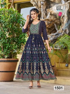 Blue Hills Diwali Night Vol  15 Festive Collection Anarkali Wholesale Kurti catalogue  kurtis catalogs