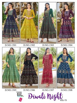 Blue Hills Diwali Night Vol  15 Festive Collection Anarkali Wholesale Kurti catalogue  kurtis catalogs