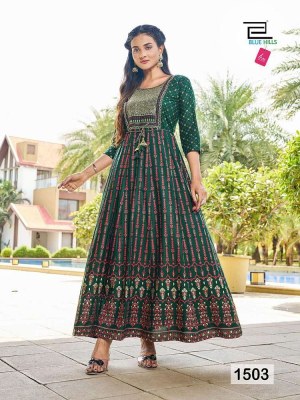 Blue Hills Diwali Night Vol  15 Festive Collection Anarkali Wholesale Kurti catalogue  kurtis catalogs