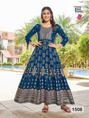 Blue Hills Diwali Night Vol  15 Festive Collection Anarkali Wholesale Kurti catalogue  kurtis catalogs