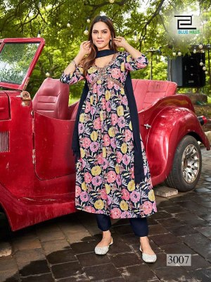 Blue Hills Dolphin  vol 3 Alia Cut Embroidery Work Readymade wholesale Kurti catalogue   kurtis catalogs