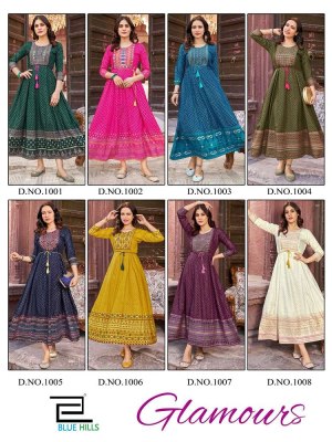 Blue Hills Glamours Anarkali Concept With Neck Embordered Work Wholesale Kurti catalogue  kurtis catalogs