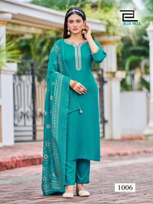 Blue Hills Gulab Jal Rayon Kurti pant dupatta set wholesale Kurti catalogue  kurtis catalogs