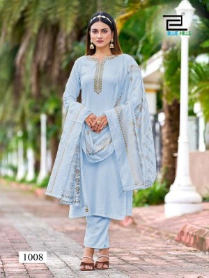 Blue Hills Gulab Jal Rayon Kurti pant dupatta set wholesale Kurti catalogue  kurtis catalogs