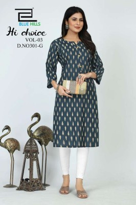 Blue Hills Hi Choice Vol vol 3 Premium straight Cut  wholesale Kurti catalogue kurtis catalogs