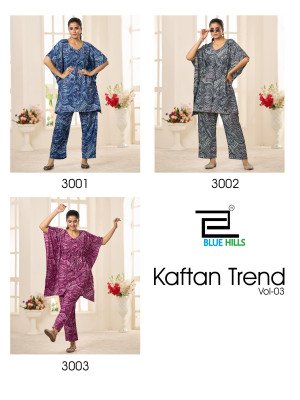 Blue Hills Kaftan trend vol 3 heavy crape printed Kaftan Kurti Collection  kurtis catalogs