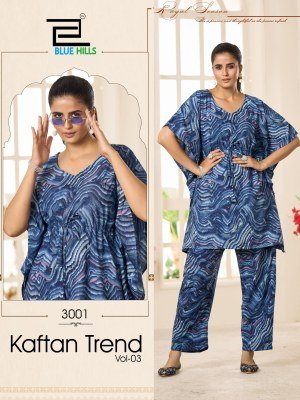 Blue Hills Kaftan trend vol 3 heavy crape printed Kaftan Kurti Collection  kurtis catalogs