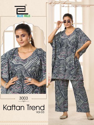 Blue Hills Kaftan trend vol 3 heavy crape printed Kaftan Kurti Collection  kurtis catalogs